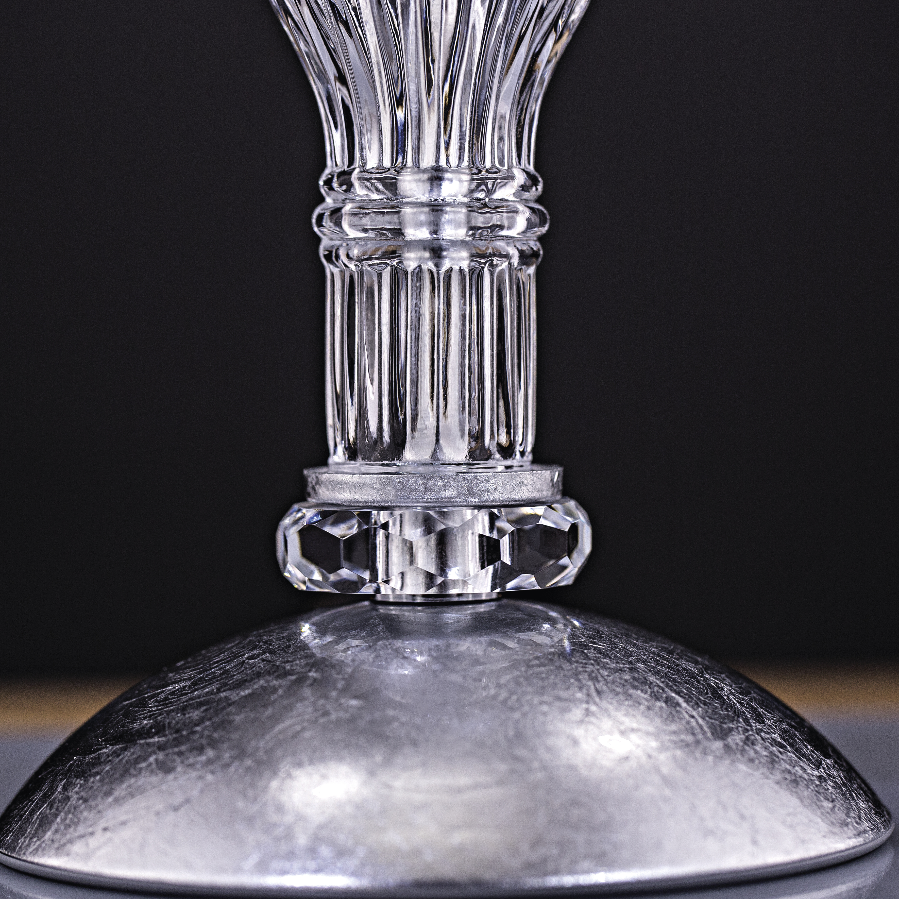 109 LM silver leaf crystal pvc black chrome shade macro1 square Dafne GrandoLuce