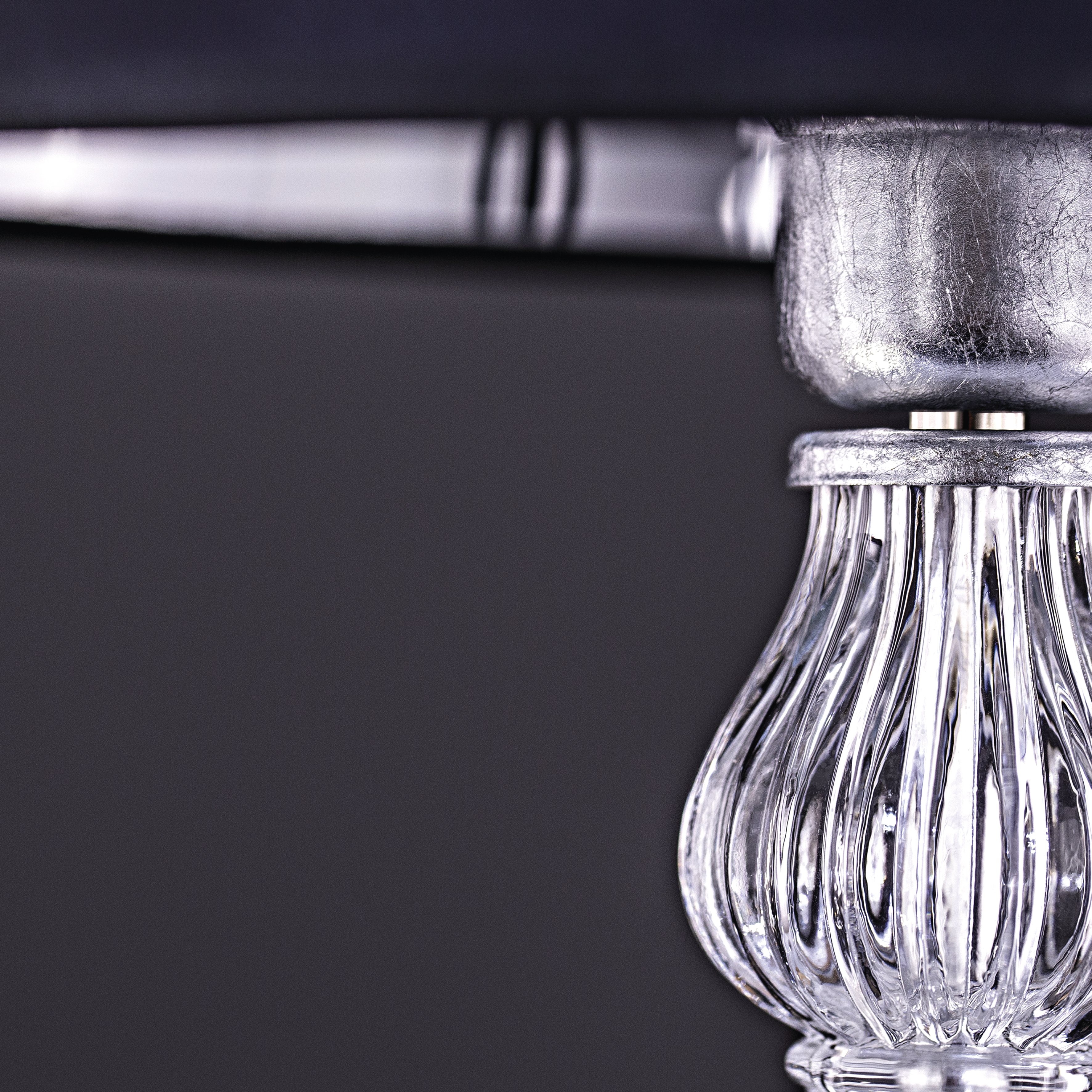 109 LM silver leaf crystal pvc black chrome shade macro2 square Dafne GrandoLuce