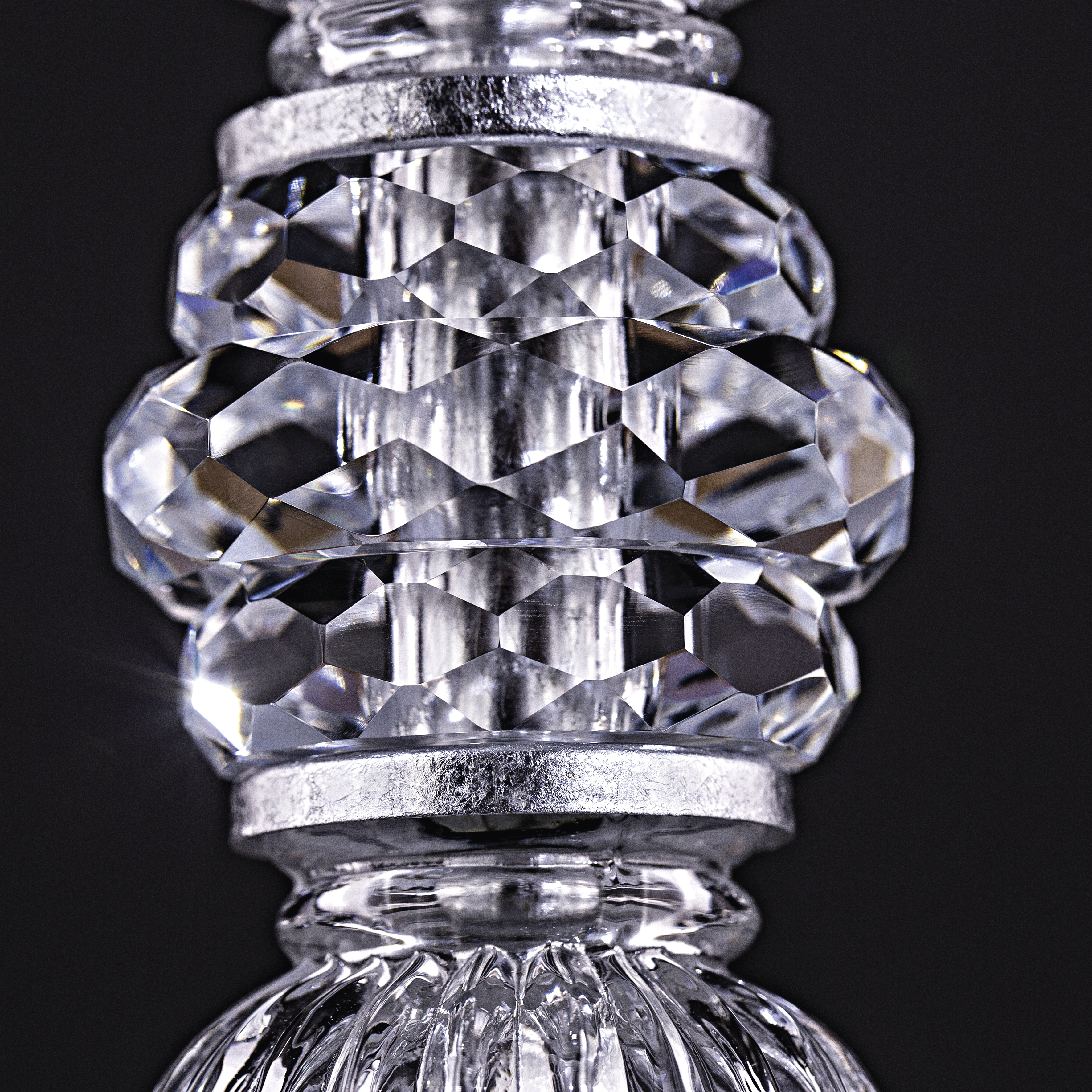 109 LM silver leaf crystal pvc black chrome shade macro3 square Dafne GrandoLuce