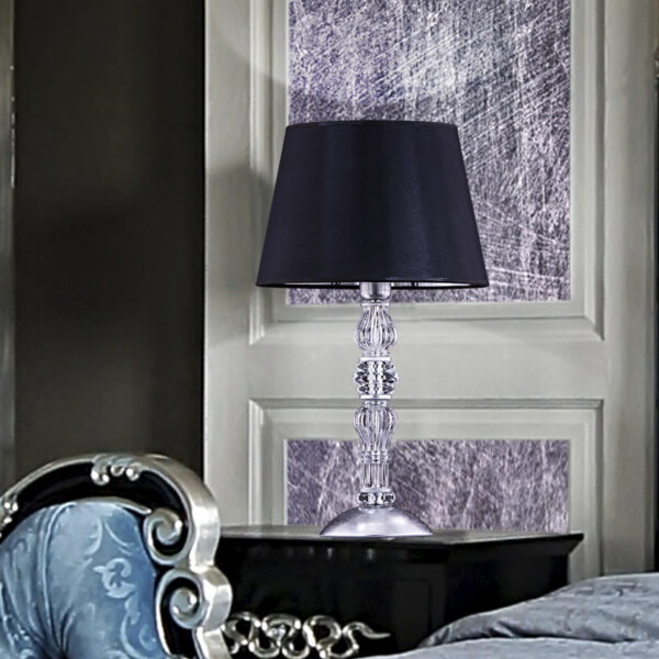 109 LM silver leaf crystal pvc black chrome shade view1 Dafne GrandoLuce