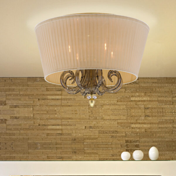 109 PLM gold leaf golden teak organdy beige shade view1 Dafne GrandoLuce