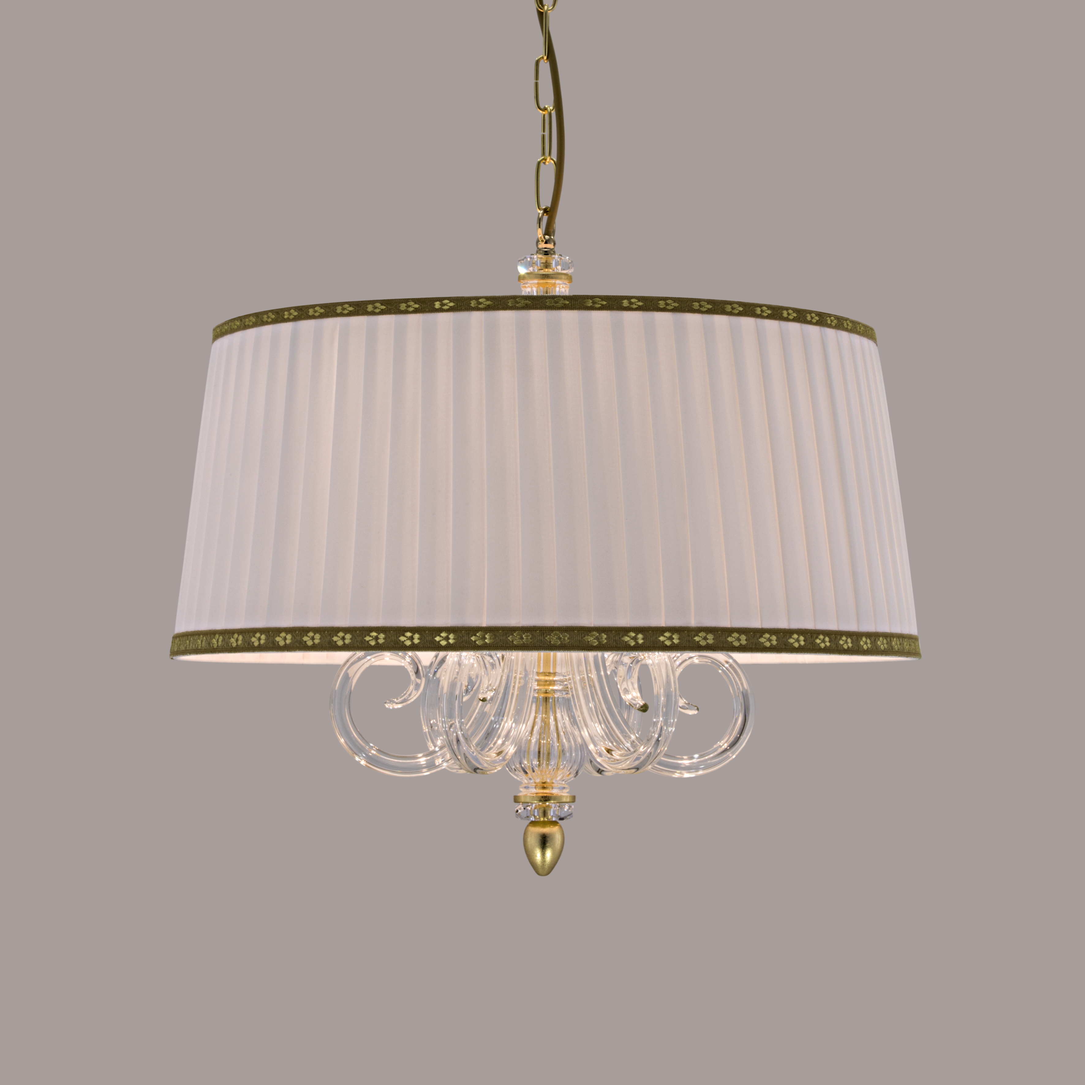 109 SM gold leaf crystal fabric ivory shade view1 Dafne GrandoLuce