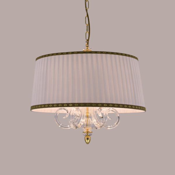 109 SM gold leaf crystal fabric ivory shade view2 Dafne GrandoLuce