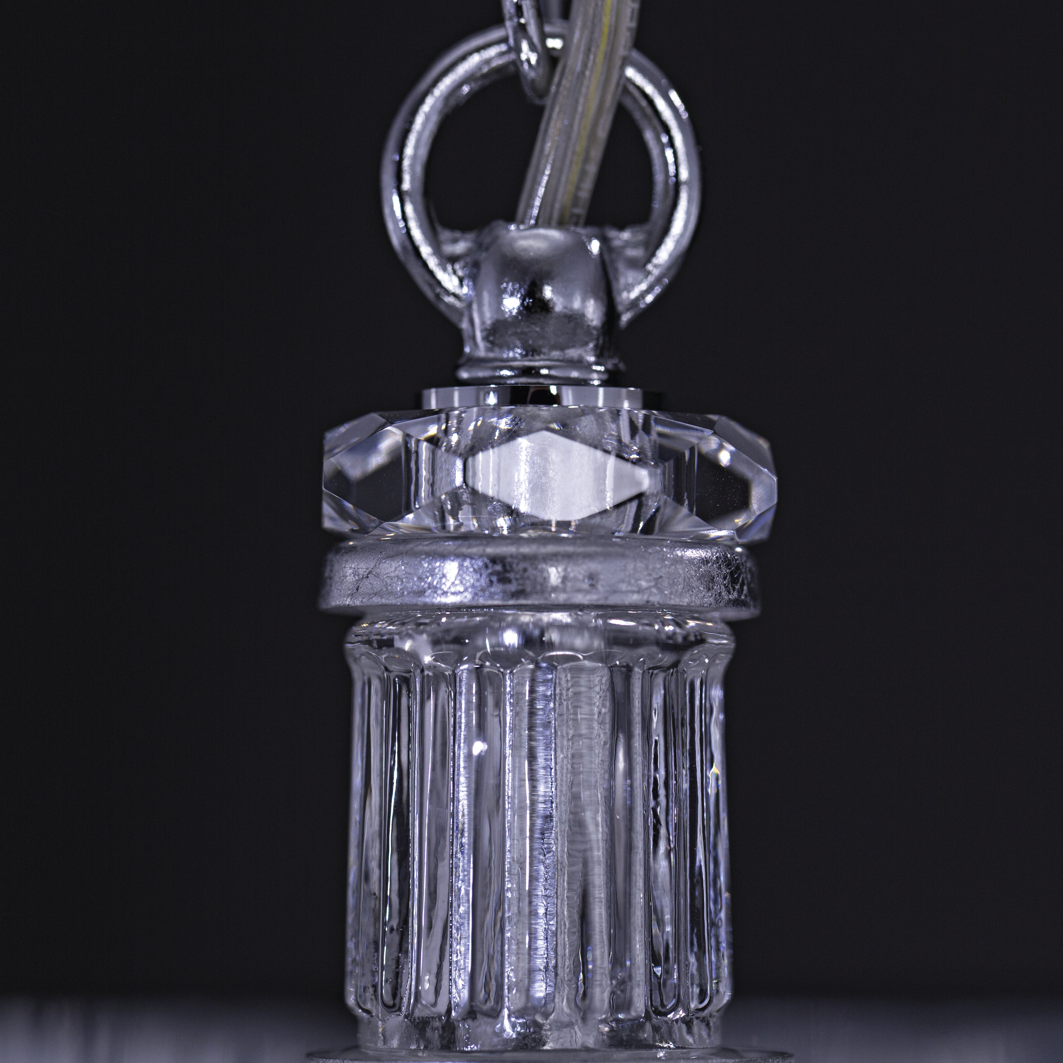 109 SM silver leaf crystal pvc black chrome shade macro1 square Dafne GrandoLuce