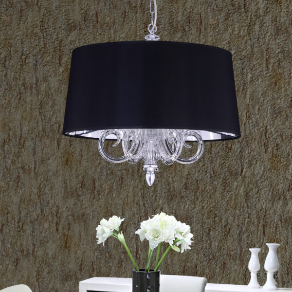 109 SM silver leaf crystal pvc black chrome shade view1 Dafne GrandoLuce