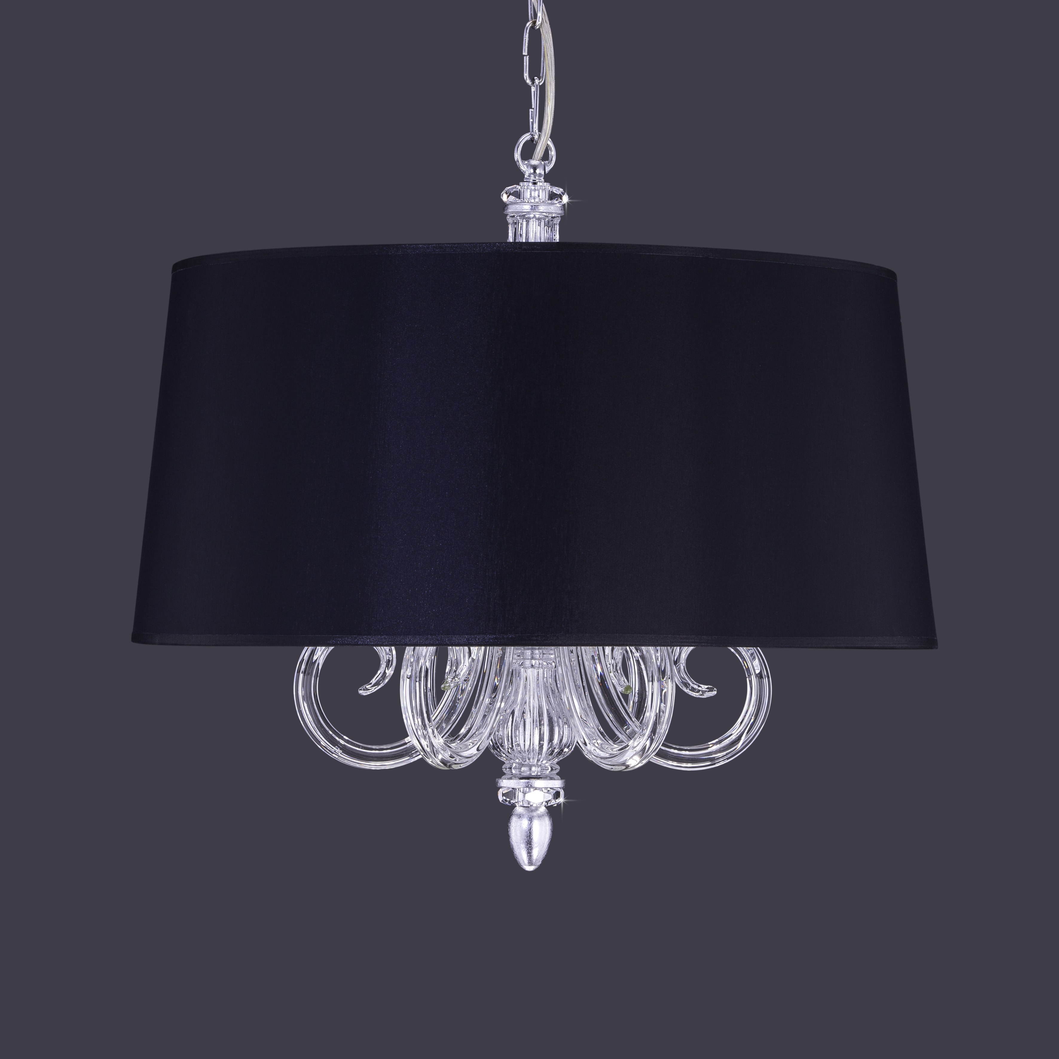 109 SM silver leaf crystal pvc black chrome shade view3 Dafne GrandoLuce