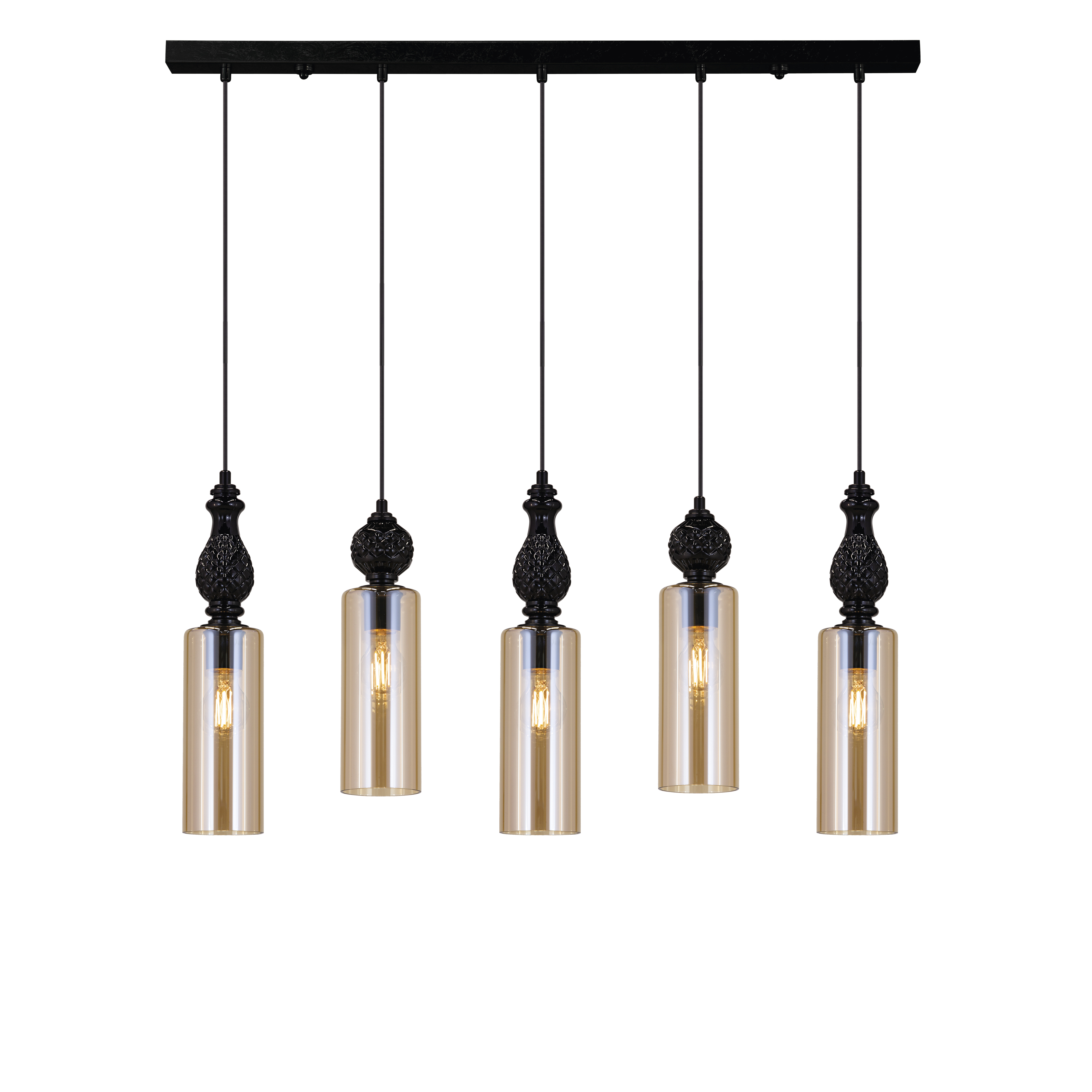 Nefeli 111/RL 5a μαύρο-μελί κρυστάλλινο φωτιστικό οροφής γραμμικό κρεμαστό