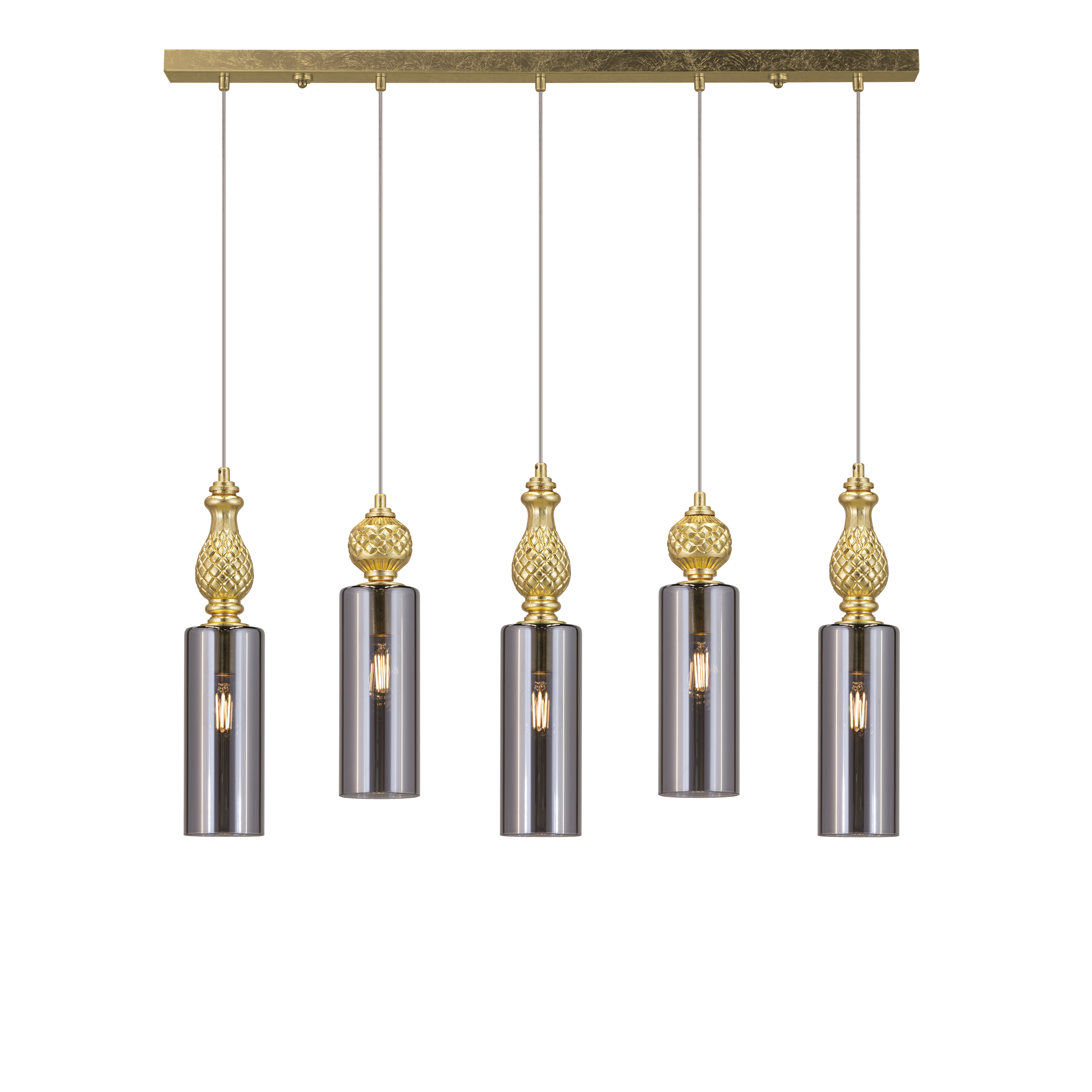 Nefeli 111/RL 5a φύλλο χρυσού-φιμέ κρυστάλλινο φωτιστικό οροφής γραμμικό κρεμαστό