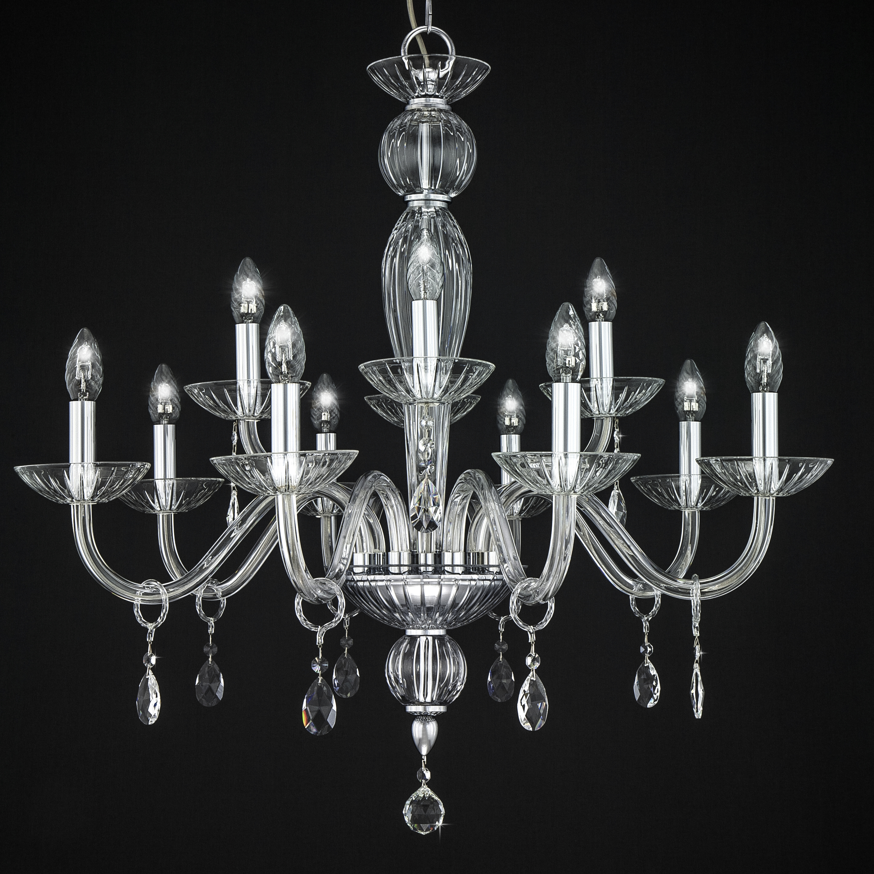 Leonie 112/CH 12 χρώμιο-κρυστάλλινος πολυέλαιος