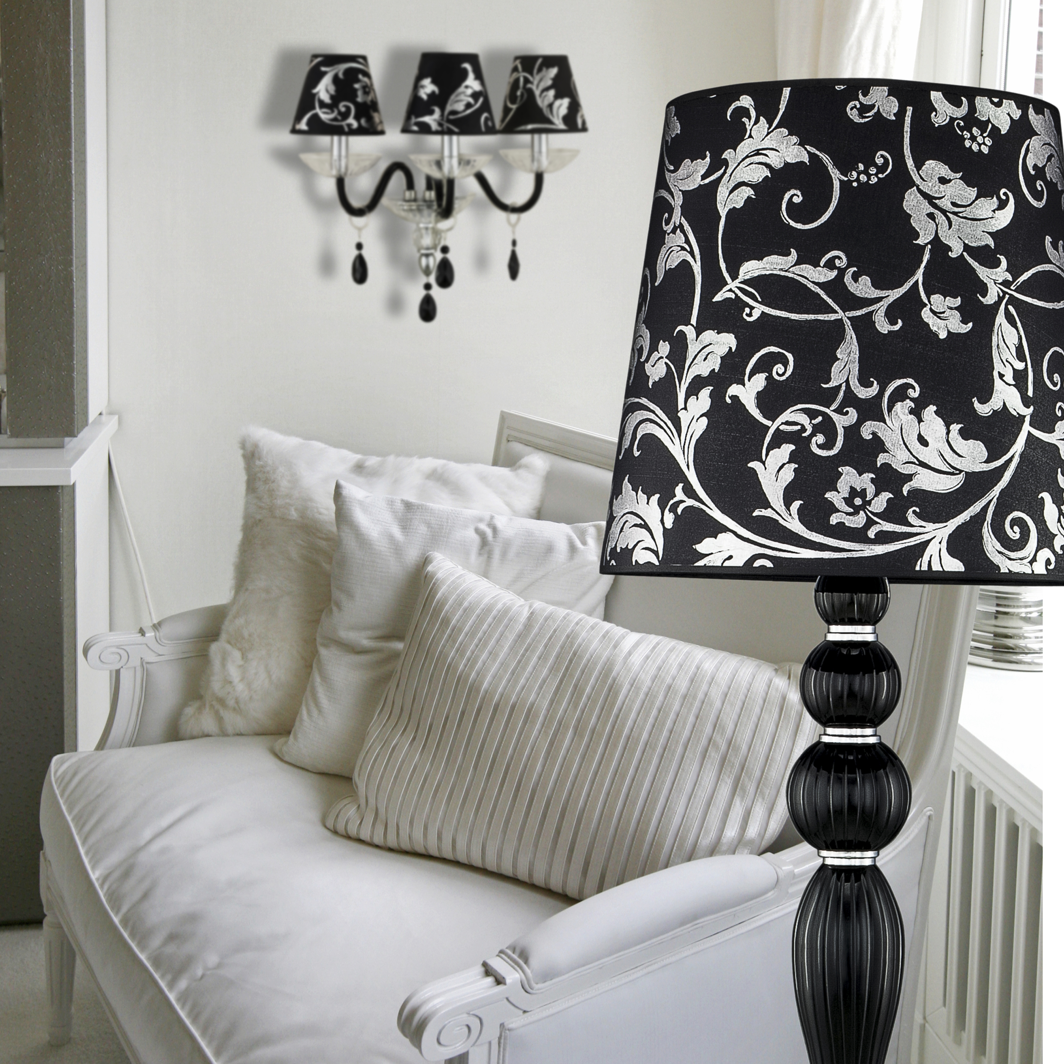 112 FL chrome black pvc silver leaf black shade view1 Leonie GrandoLuce