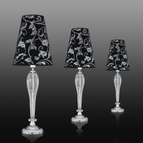 112 LG chrome crystal pvc silver leaf black shade view1 Leonie GrandoLuce