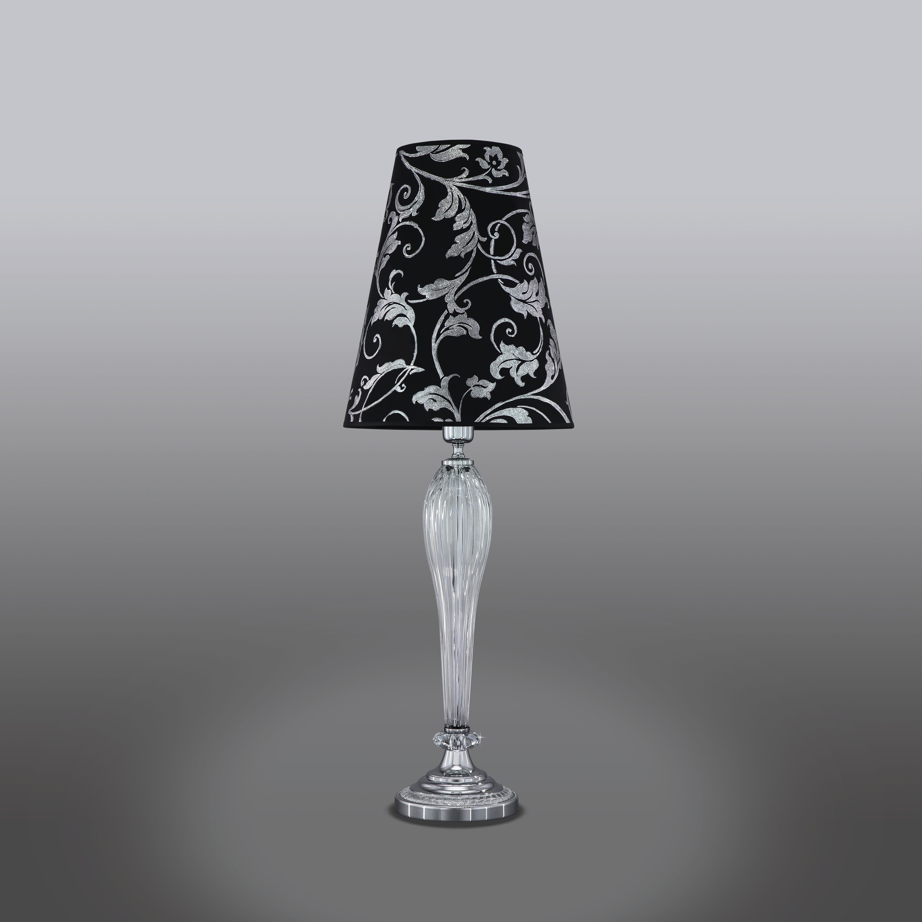 112 LG chrome crystal pvc silver leaf black shade view2 Leonie GrandoLuce