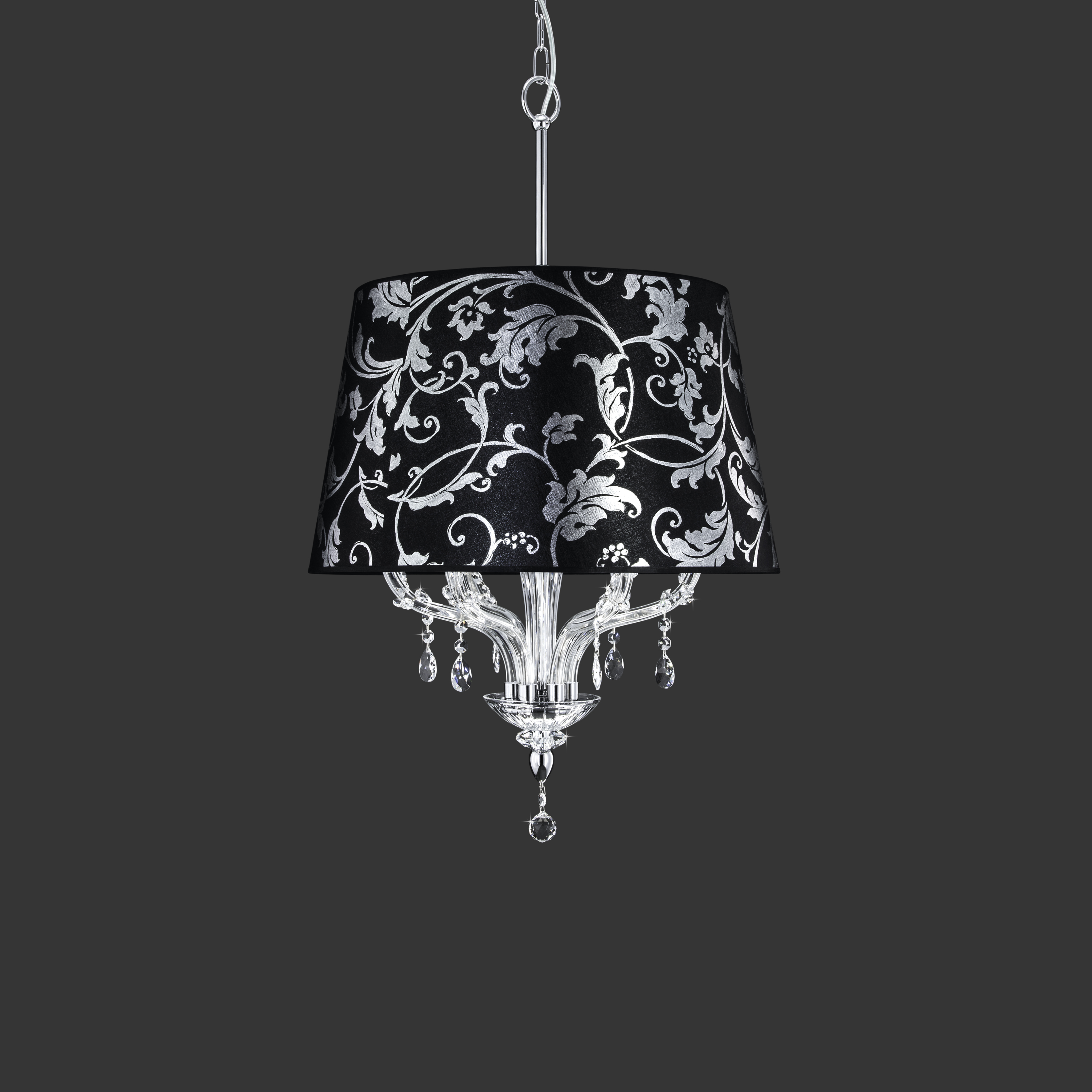 112 SP chrome crystal pvc silver leaf black shade view2 Leonie GrandoLuce