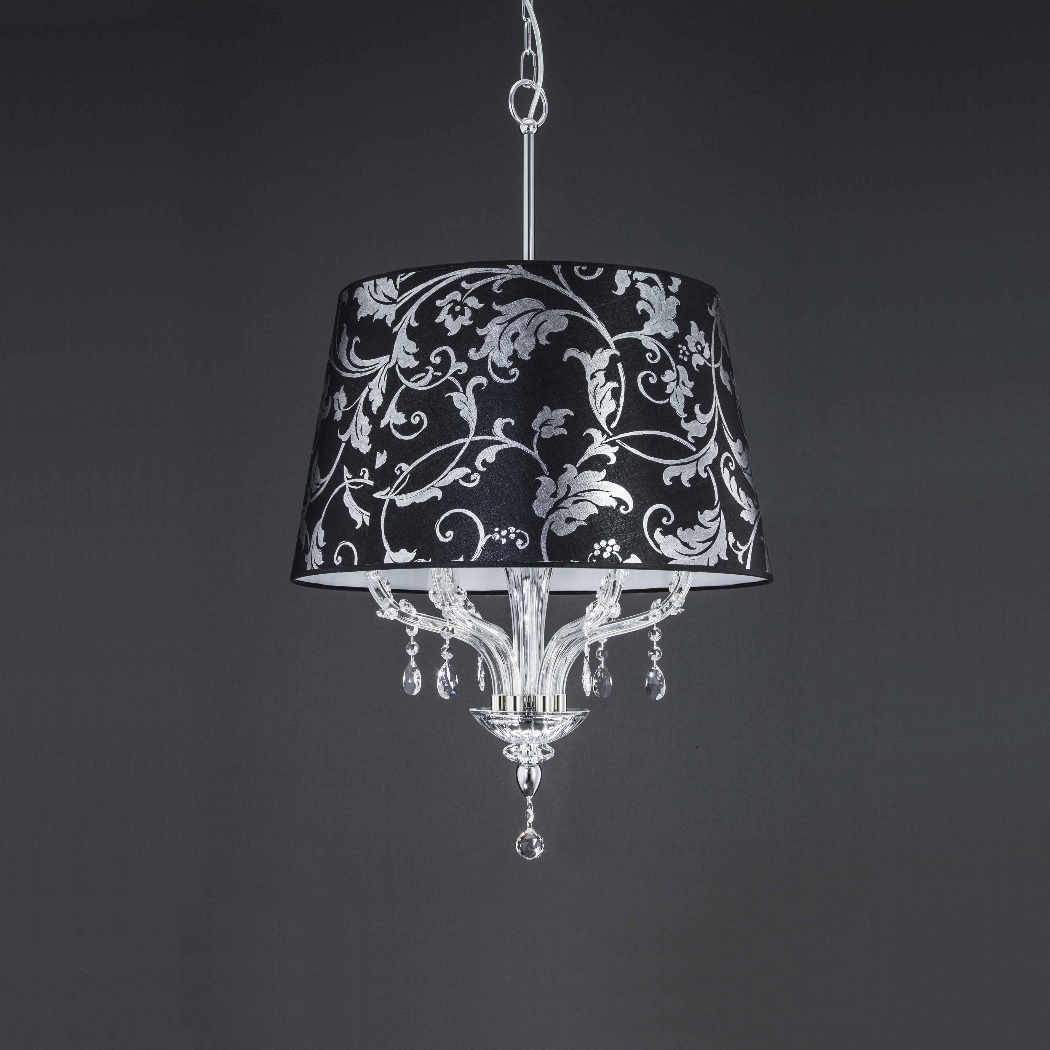 112 SP chrome crystal pvc silver leaf black shade view3 Leonie GrandoLuce