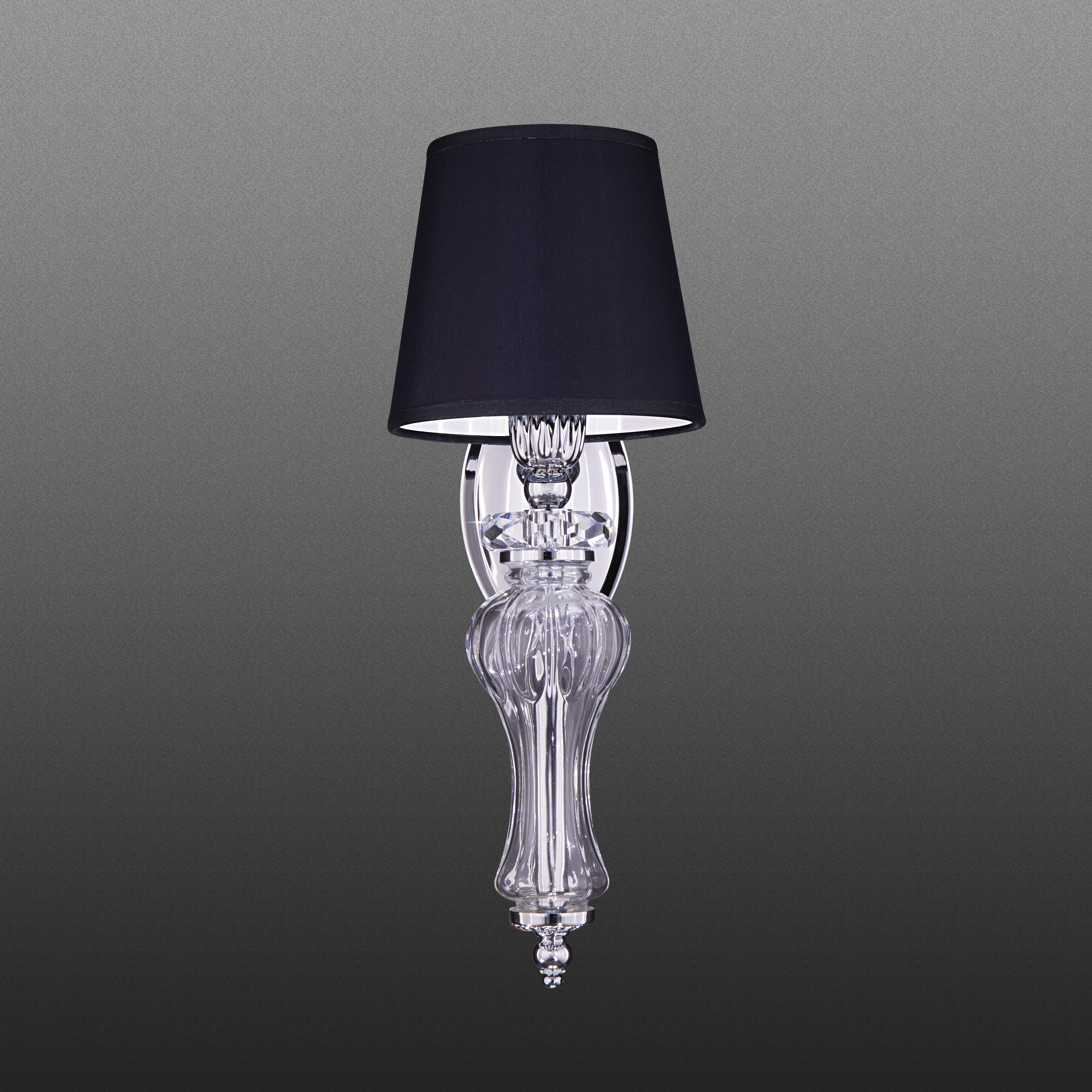 114 AP 1 chrome crystal pvc black chrome shade view1 Reina GrandoLuce
