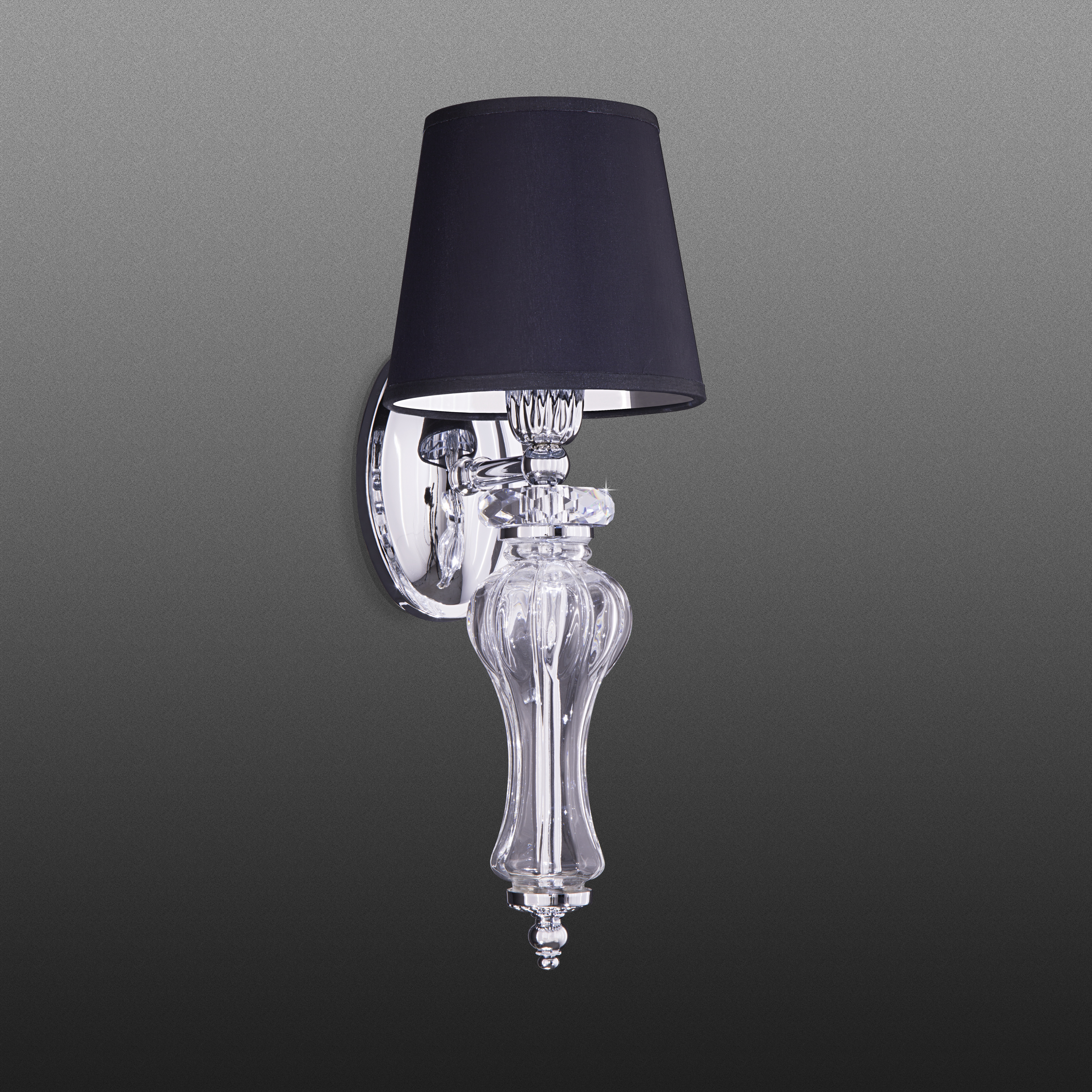 114 AP 1 chrome crystal pvc black chrome shade view2 Reina GrandoLuce