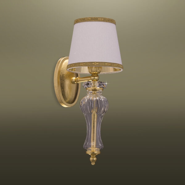 114 AP 1 gold leaf crystal pvc white gold shade view2 Reina GrandoLuce