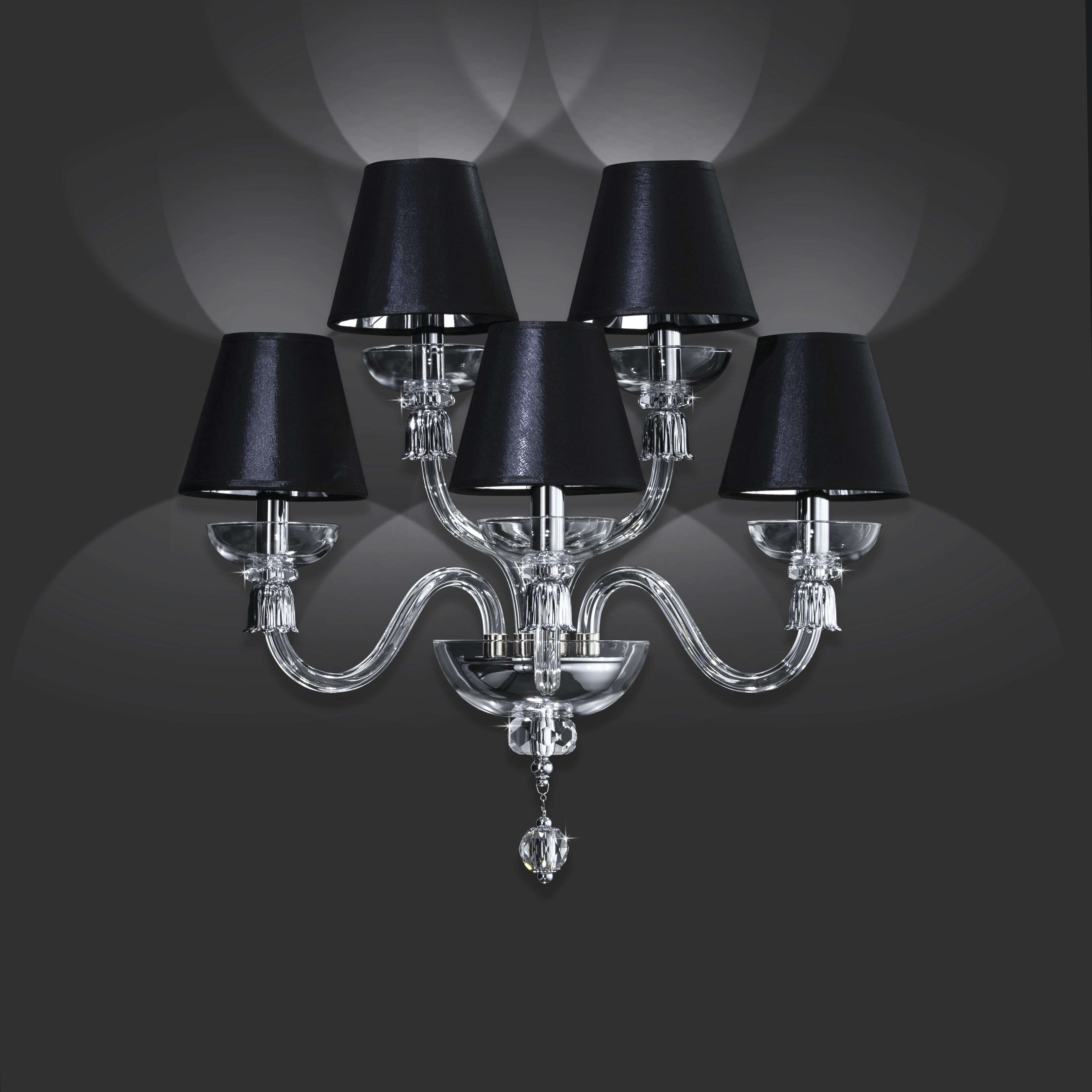 Reina 114/AP 5 χρώμιο-κρυστάλλινη απλίκα τοίχου-pvc black chrome shade