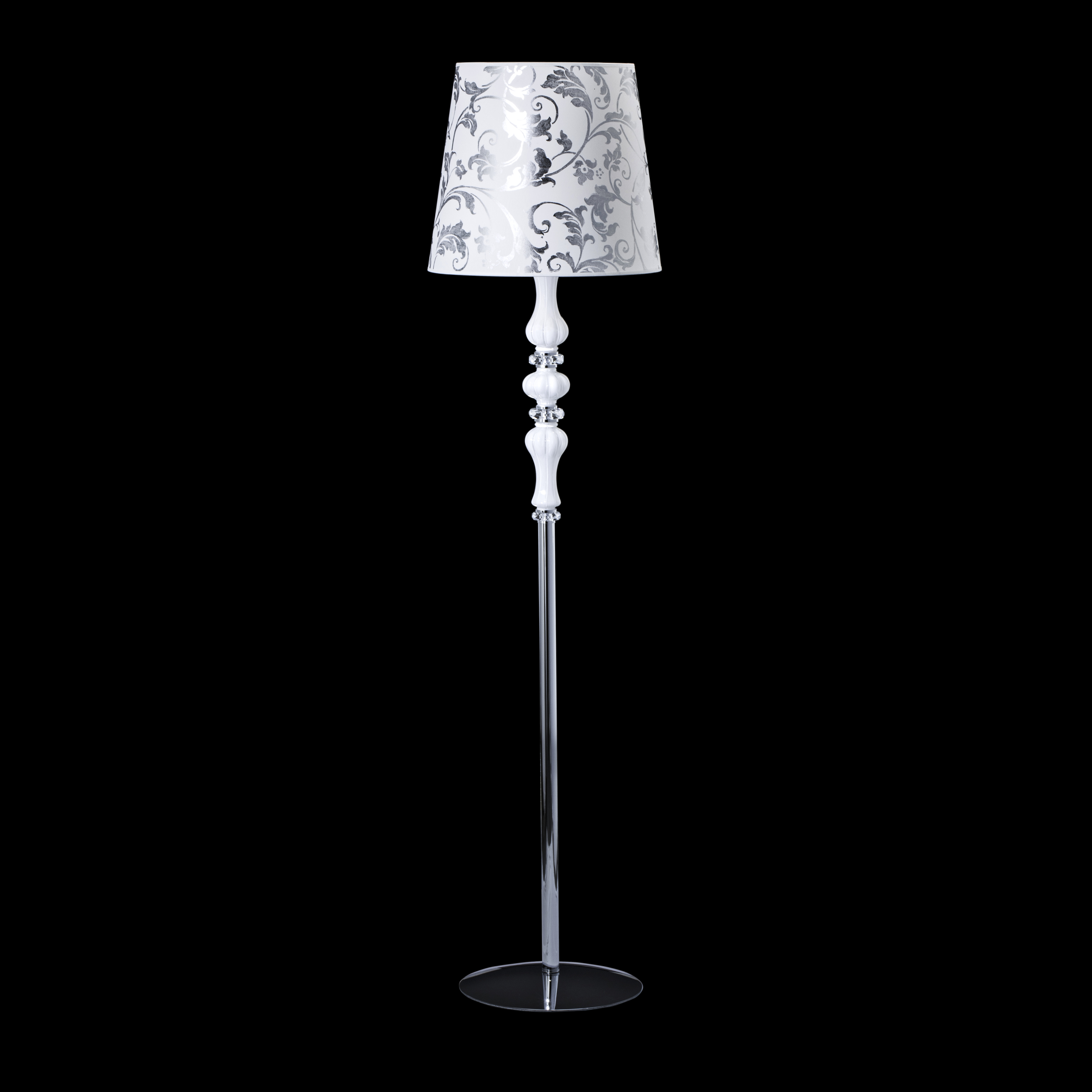 114 FL chrome white pvc silver leaf white shade view2 Reina GrandoLuce