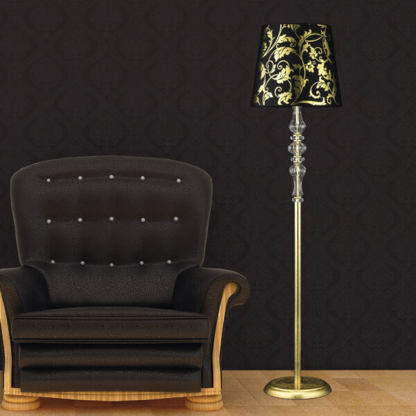 114 FL gold leaf crystal pvc gold leaf black shade view1 Reina GrandoLuce