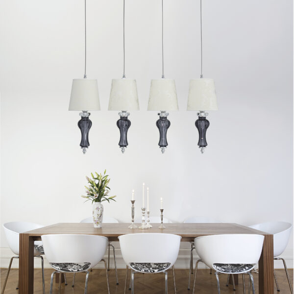 114 RL 4 silver leaf graphite pvc damasco shade view2 Reina GrandoLuce