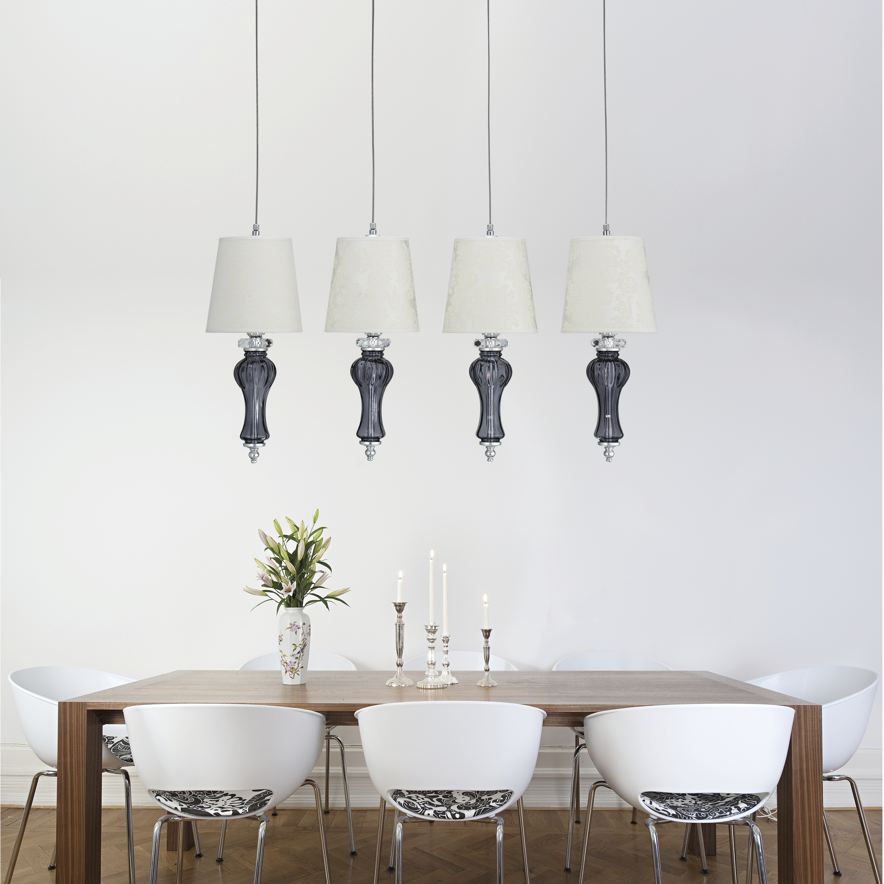 114 RL 4 silver leaf graphite pvc damasco shade view2 Reina GrandoLuce