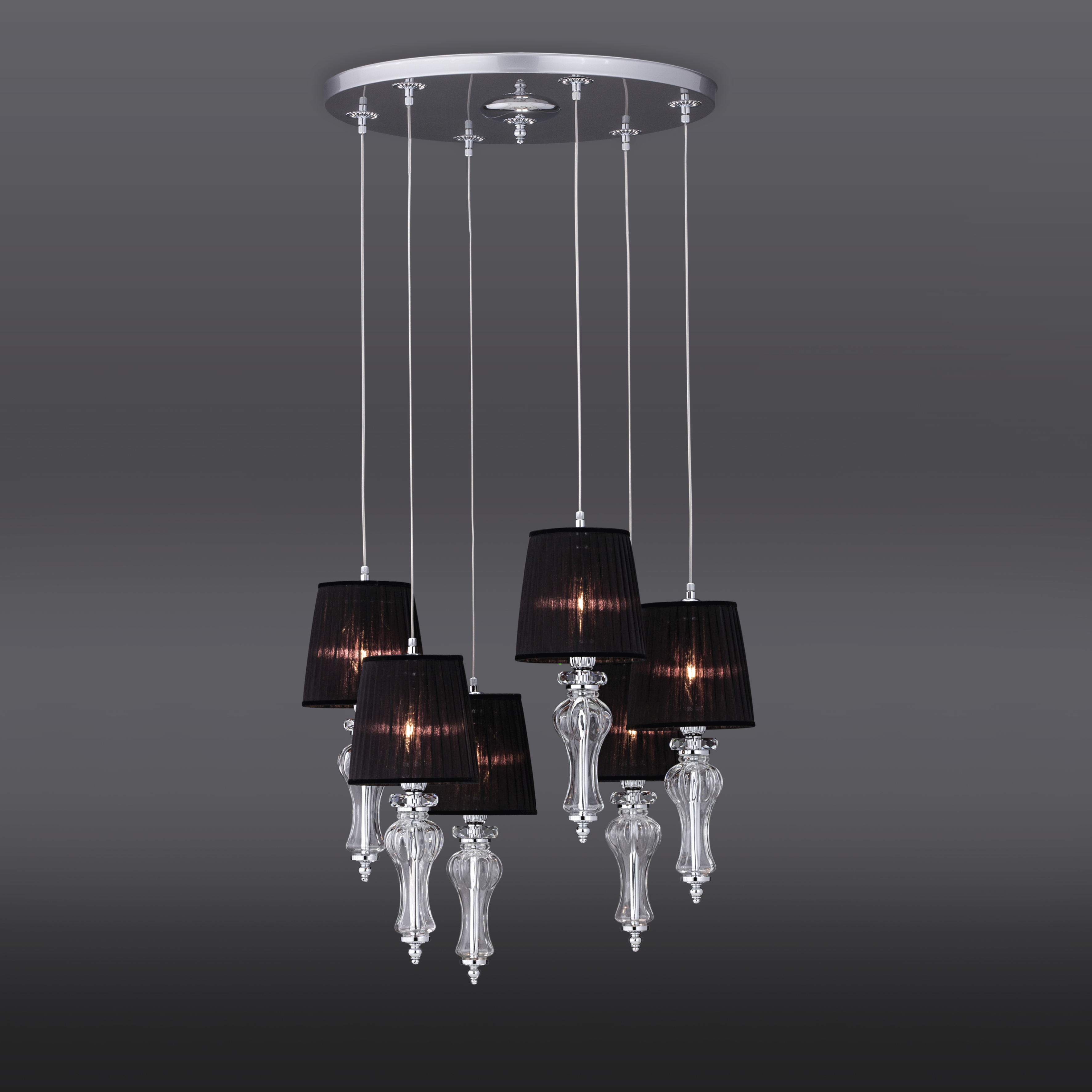 114 SPL 6 chrome crystal organdy black shade view2 Reina GrandoLuce
